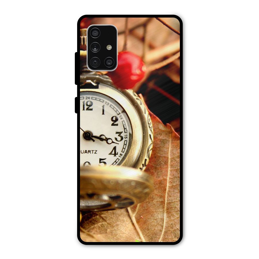 Clock And Cherry Metal Back Case for Galaxy A71