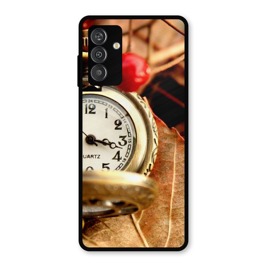 Clock And Cherry Metal Back Case for Galaxy F13