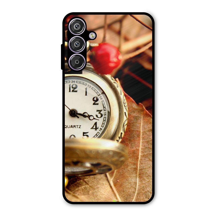 Clock And Cherry Metal Back Case for Galaxy F15