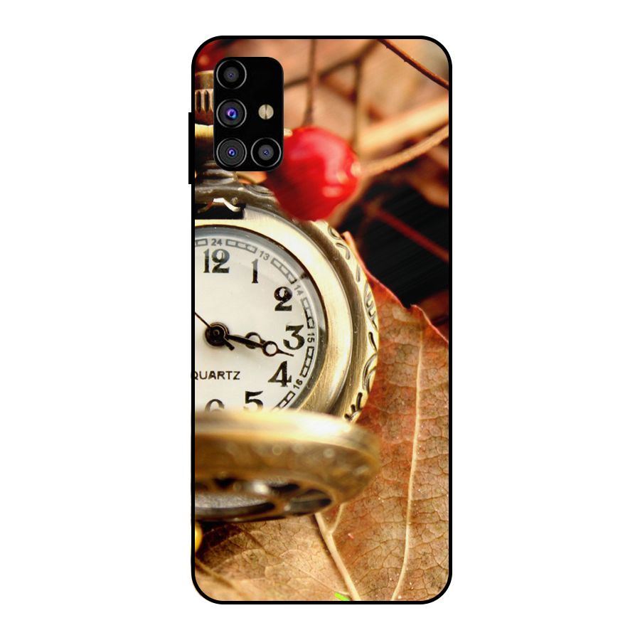 Clock And Cherry Metal Back Case for Galaxy M31s