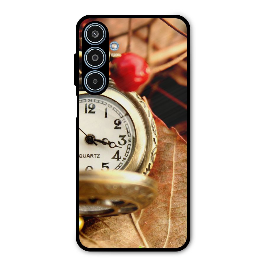 Clock And Cherry Metal Back Case for Galaxy M35