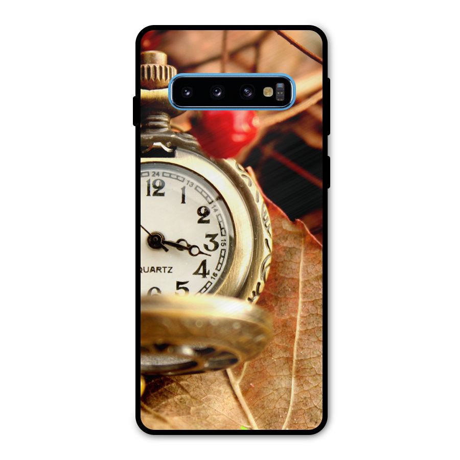 Clock And Cherry Metal Back Case for Galaxy S10