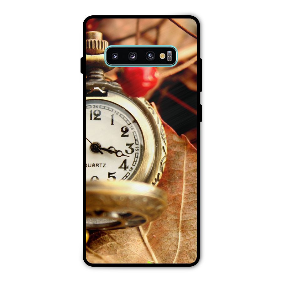 Clock And Cherry Metal Back Case for Galaxy S10 Plus