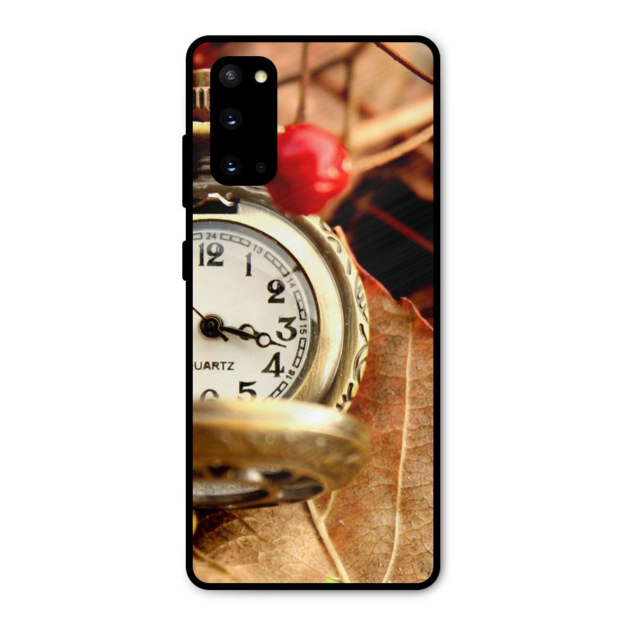 Clock And Cherry Metal Back Case for Galaxy S20