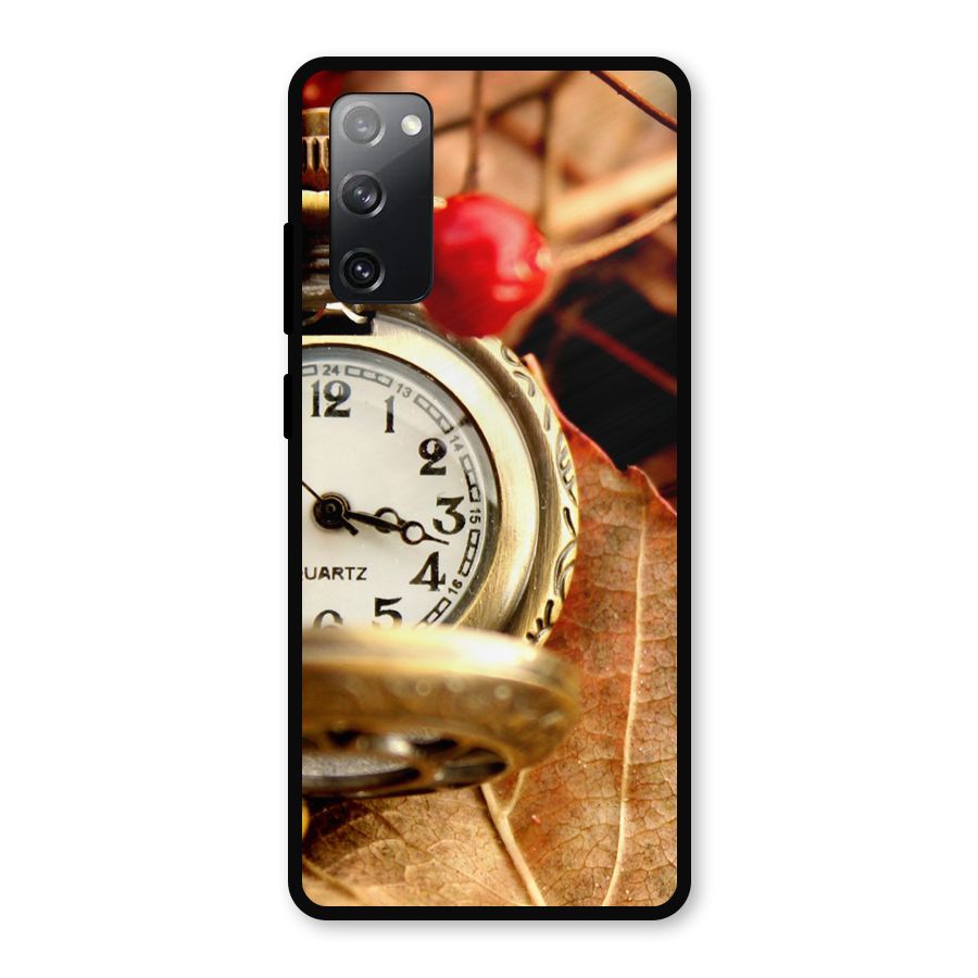 Clock And Cherry Metal Back Case for Galaxy S20 FE