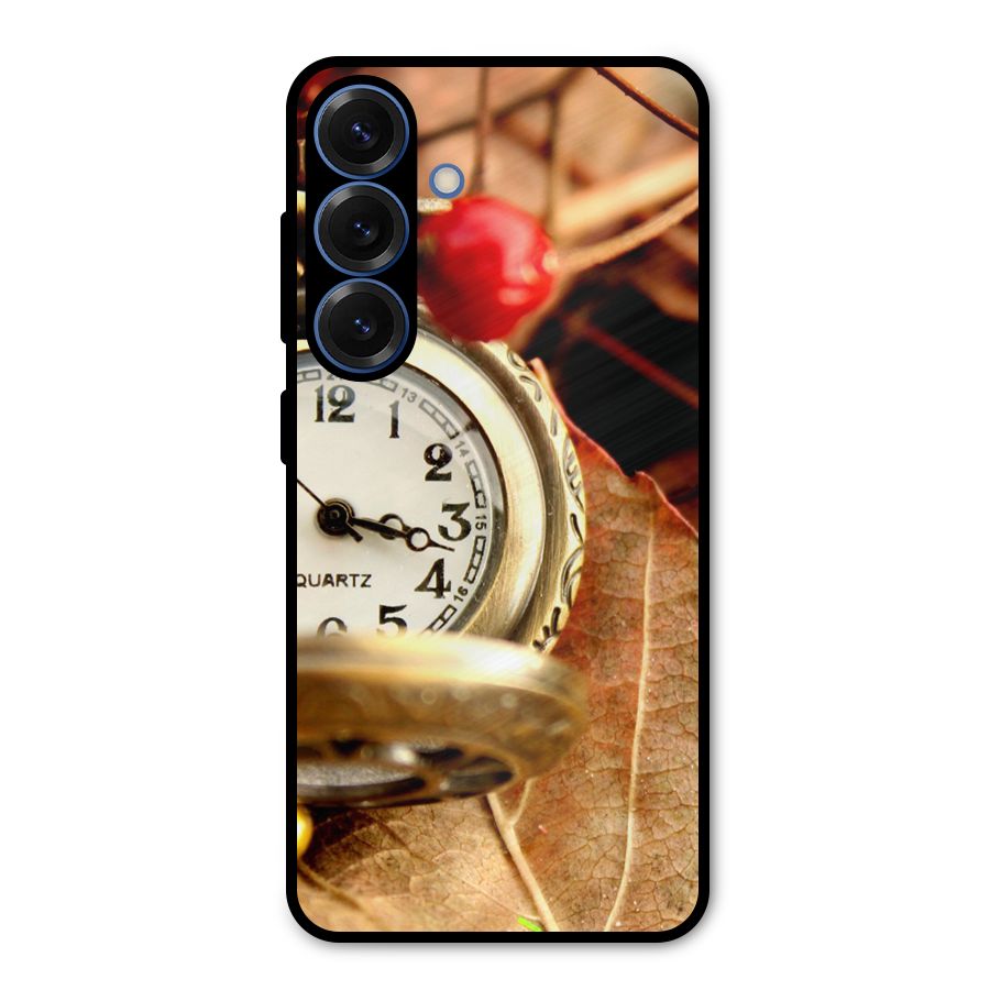 Clock And Cherry Metal Back Case for Galaxy S25