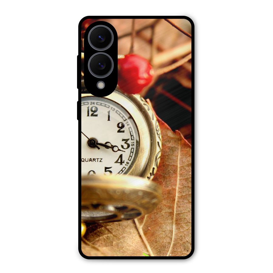 Clock And Cherry Metal Back Case for Galaxy S25 Edge