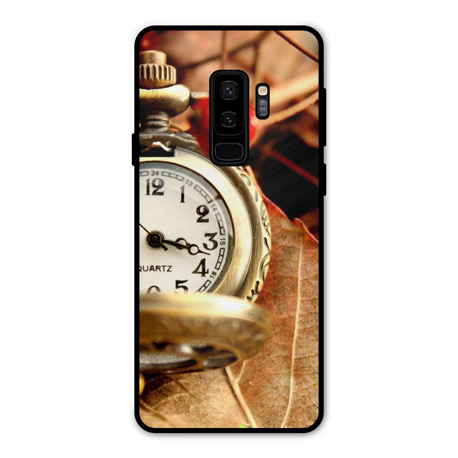 Clock And Cherry Metal Back Case for Galaxy S9 Plus
