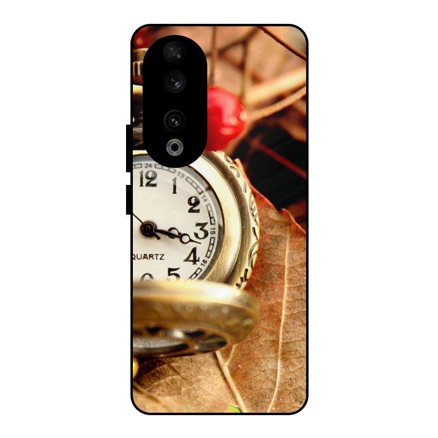 Clock And Cherry Metal Back Case for Honor 90