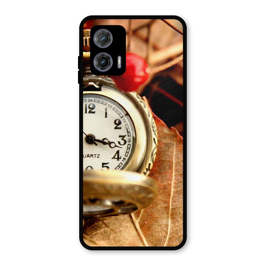 Clock And Cherry Metal Back Case for Moto G73
