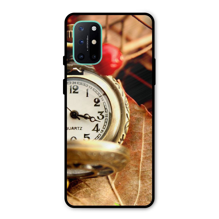 Clock And Cherry Metal Back Case for OnePlus 8T