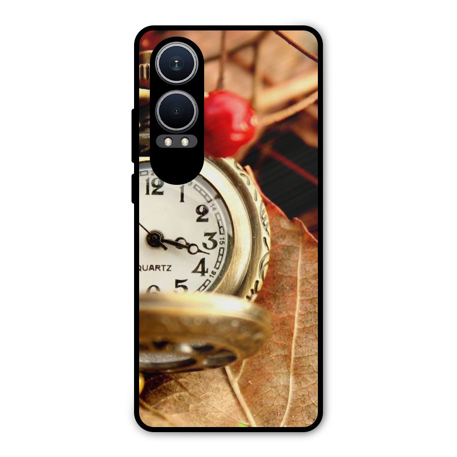 Clock And Cherry Metal Back Case for OnePlus Nord CE4 Lite