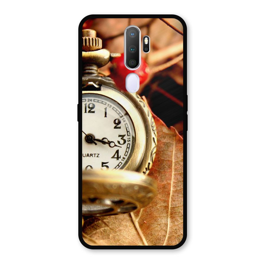 Clock And Cherry Metal Back Case for Oppo A9 (2020)