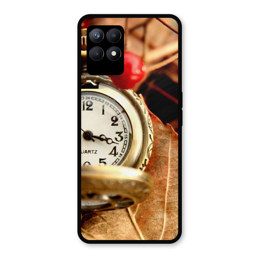 Clock And Cherry Metal Back Case for Realme 8i