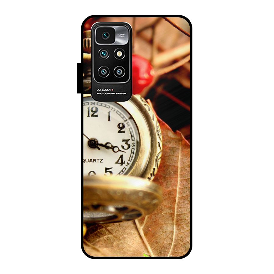 Clock And Cherry Metal Back Case for Redmi 10 Prime