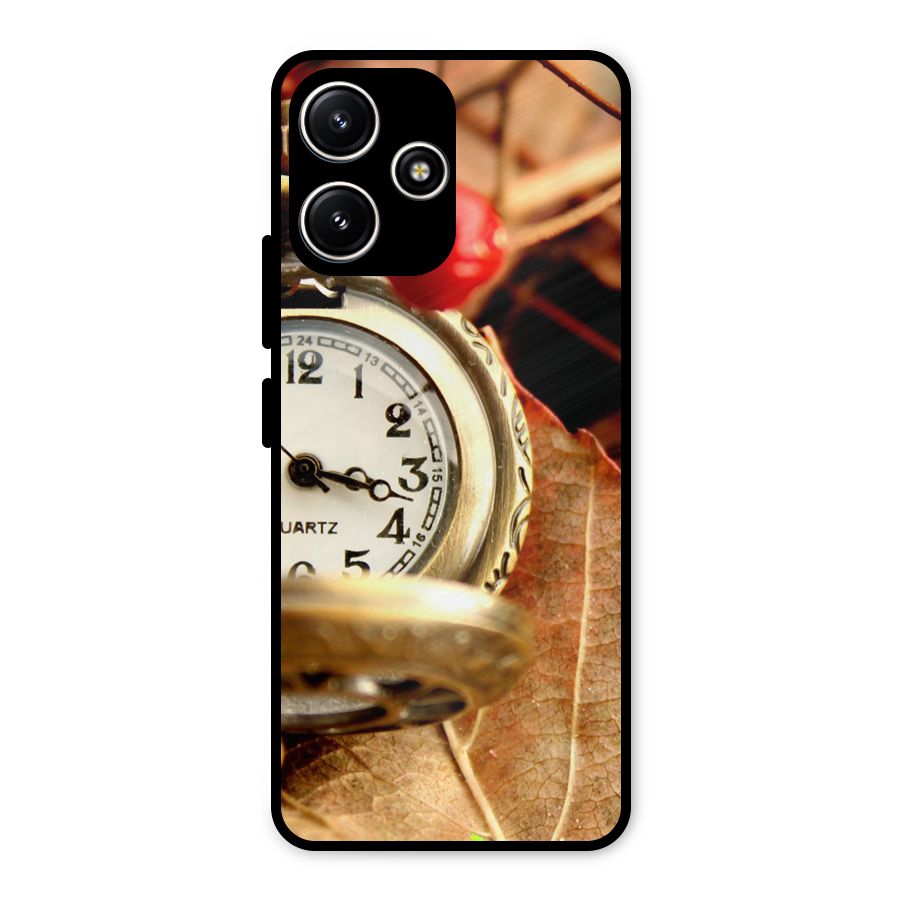 Clock And Cherry Metal Back Case for Redmi 12 5G