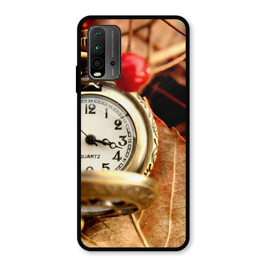Clock And Cherry Metal Back Case for Redmi 9 Power