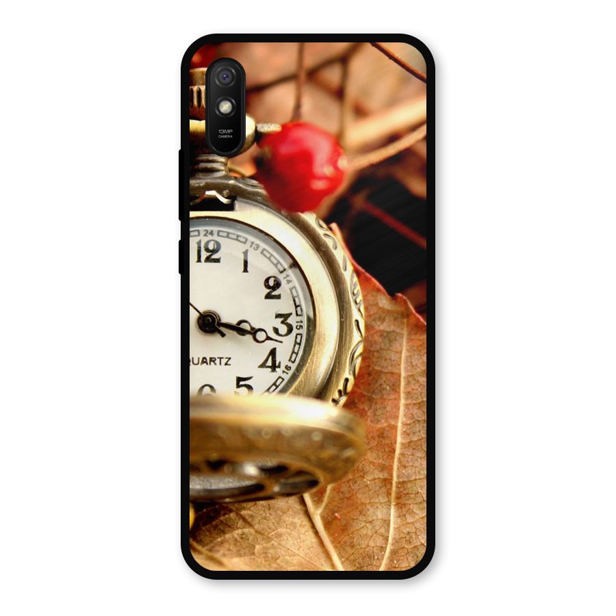 Clock And Cherry Metal Back Case for Redmi 9a