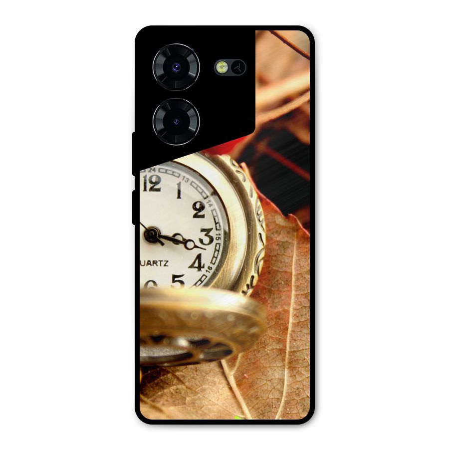 Clock And Cherry Metal Back Case for Tecno Pova 5 Pro 5G