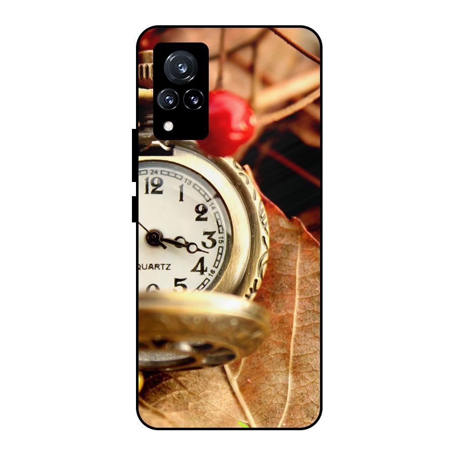 Clock And Cherry Metal Back Case for Vivo V21 5G