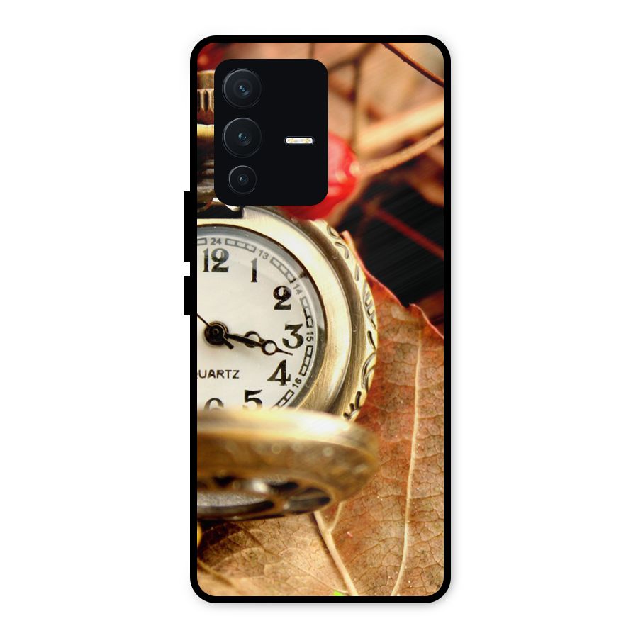 Clock And Cherry Metal Back Case for Vivo V23 5G