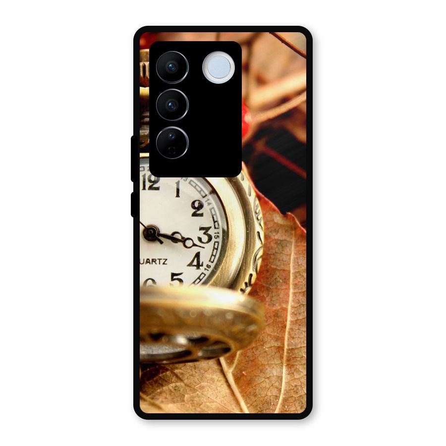 Clock And Cherry Metal Back Case for Vivo V27