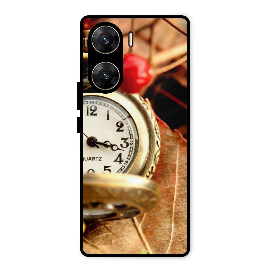 Clock And Cherry Metal Back Case for Vivo V29e