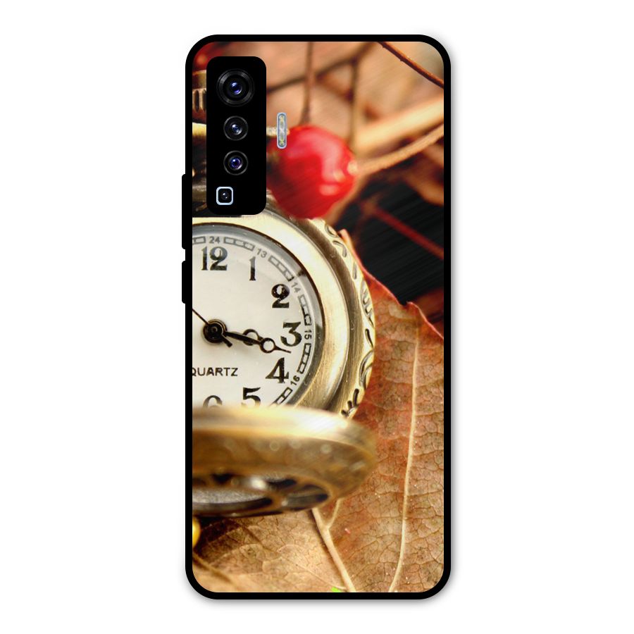Clock And Cherry Metal Back Case for Vivo X50