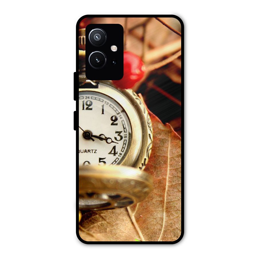 Clock And Cherry Metal Back Case for Vivo Y75 5G