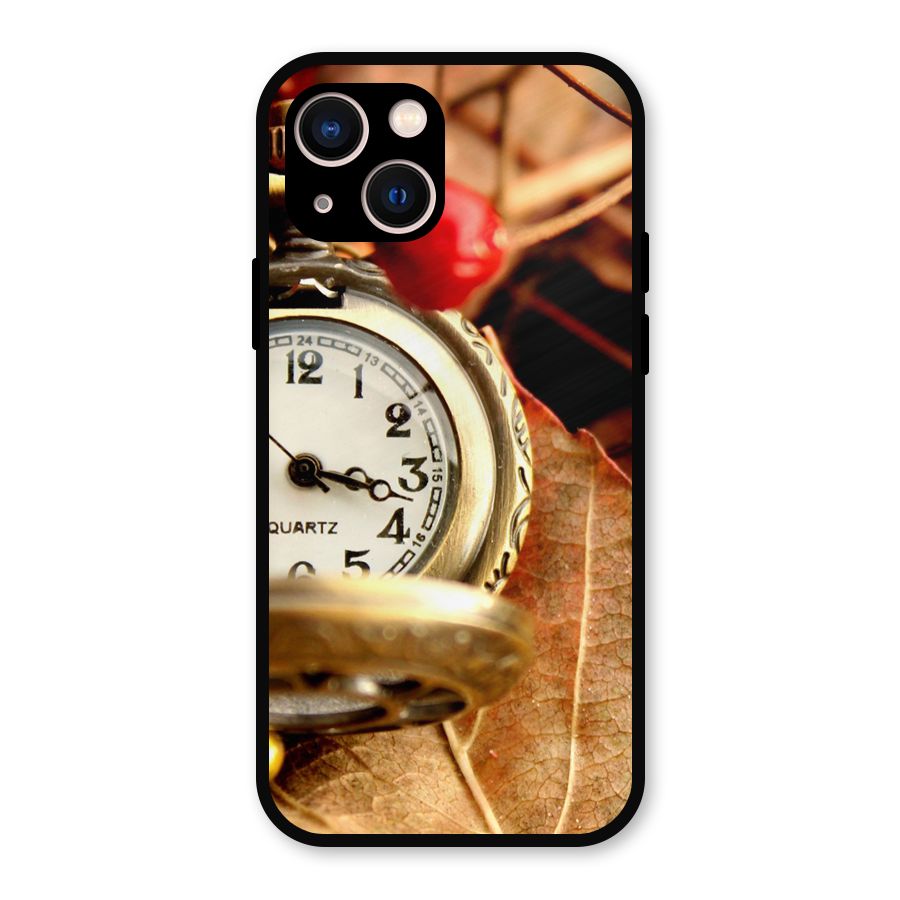 Clock And Cherry Metal Back Case for iPhone 13