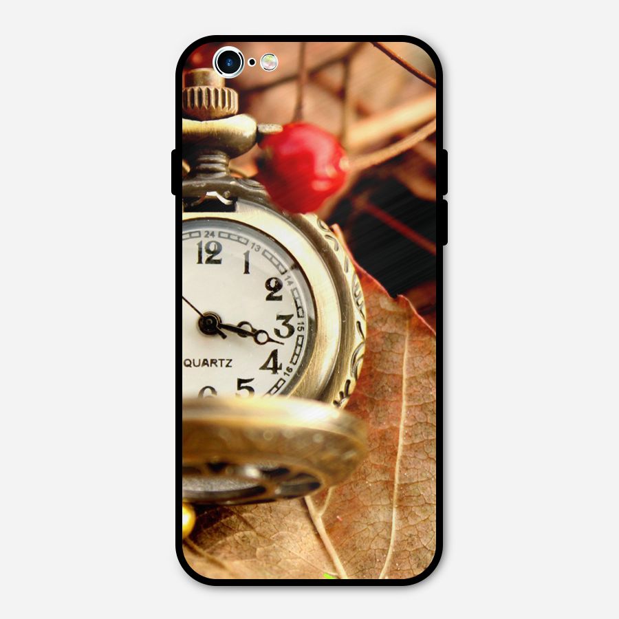 Clock And Cherry Metal Back Case for iPhone 6 6s