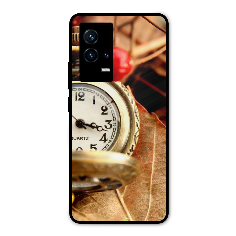Clock And Cherry Metal Back Case for iQOO 9 5G