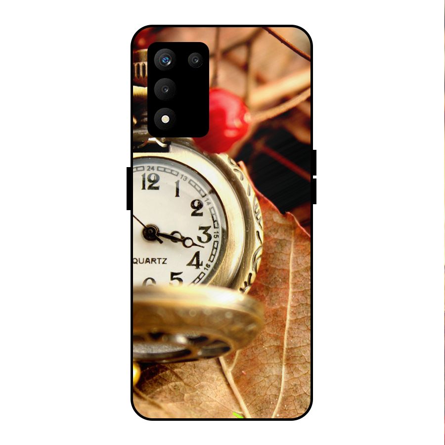 Clock And Cherry Metal Back Case for realme 9 5G SE