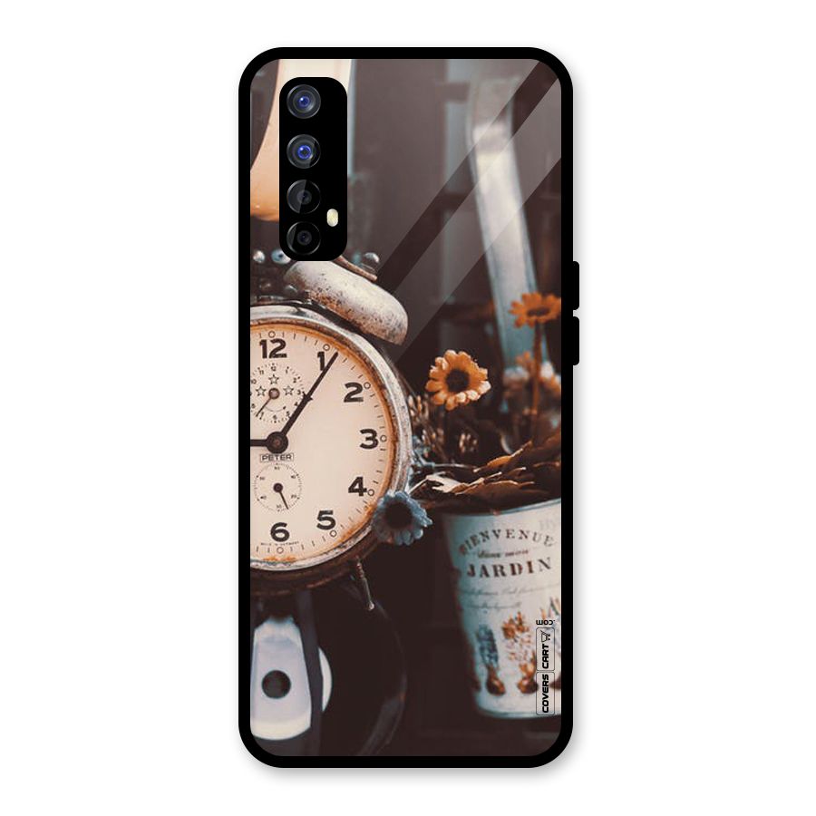 Clock And Flowers Glass Back Case for Realme Narzo 20 Pro