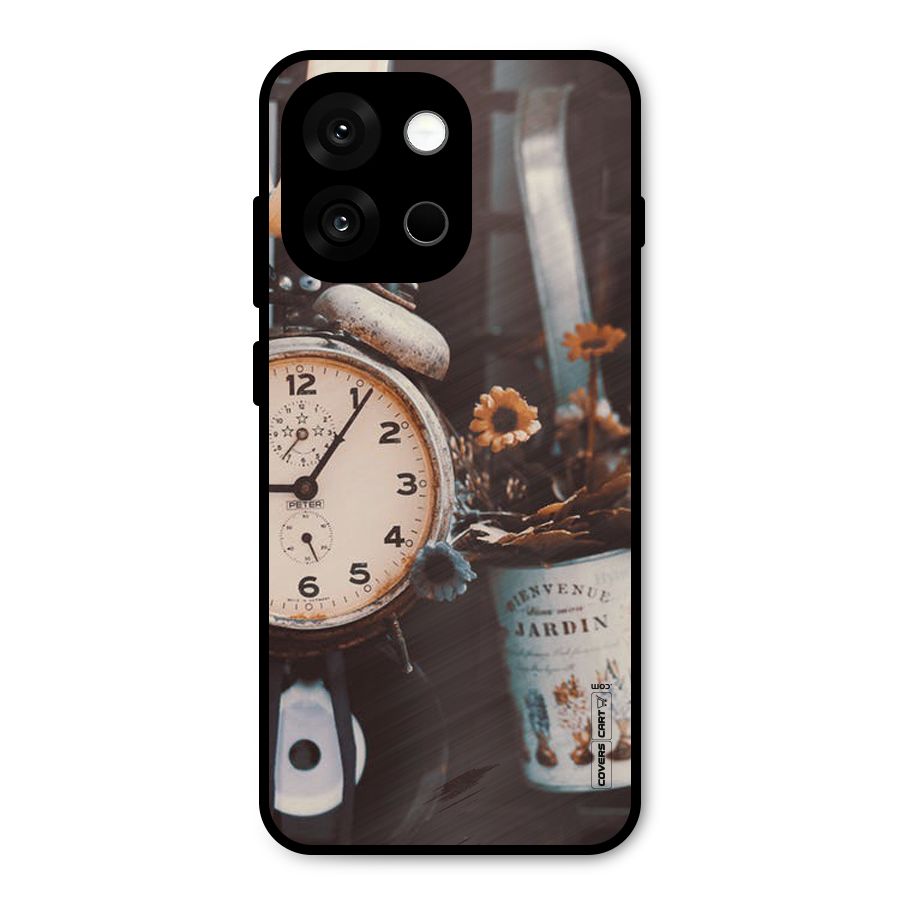 Clock And Flowers Metal Back Case for OnePlus 13s