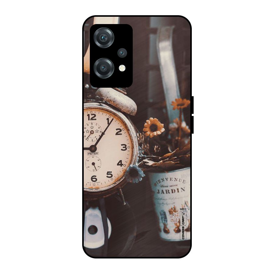Clock And Flowers Metal Back Case for OnePlus Nord CE 2 Lite 5G