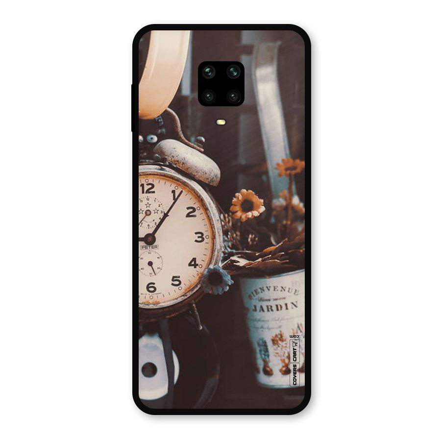 Clock And Flowers Metal Back Case for Poco M2 Pro