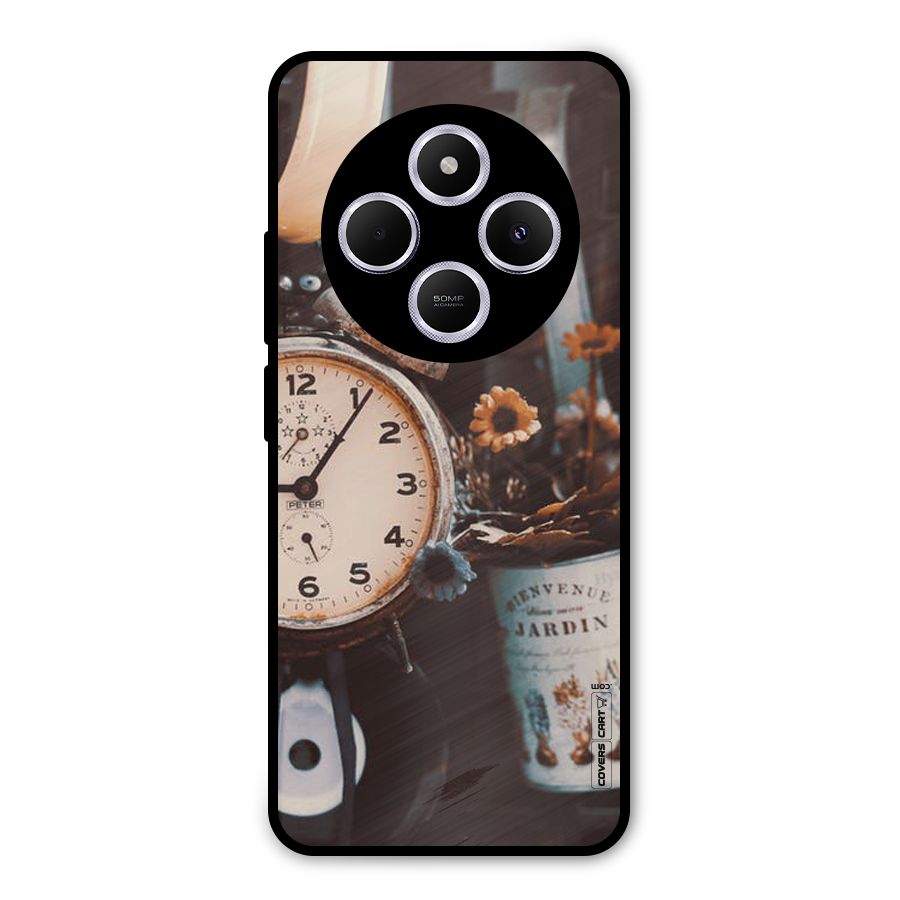 Clock And Flowers Metal Back Case for Poco M7