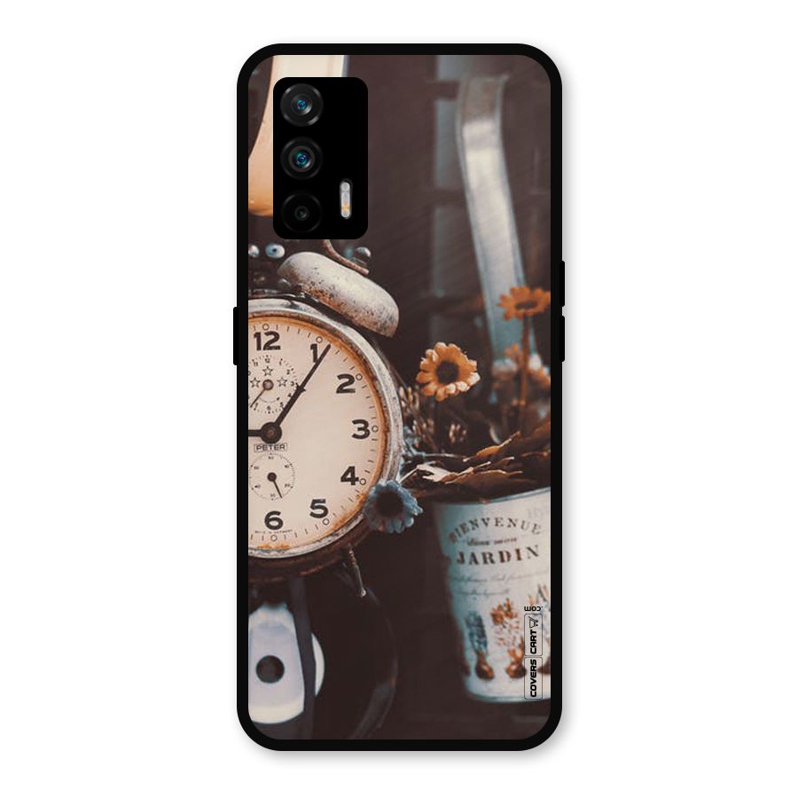Clock And Flowers Metal Back Case for Realme GT 5G
