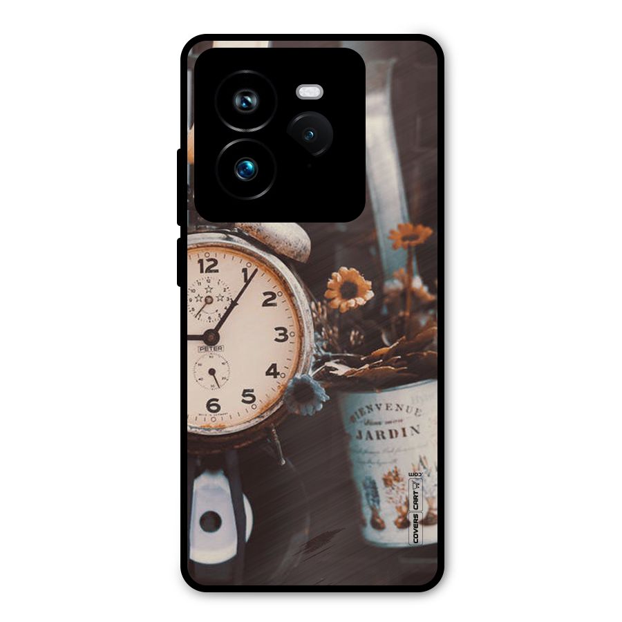 Clock And Flowers Metal Back Case for Realme GT 7 Pro