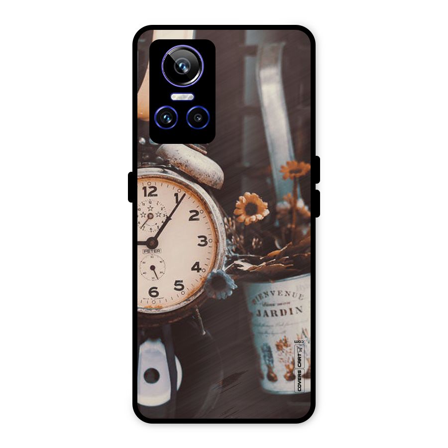 Clock And Flowers Metal Back Case for Realme GT Neo 3