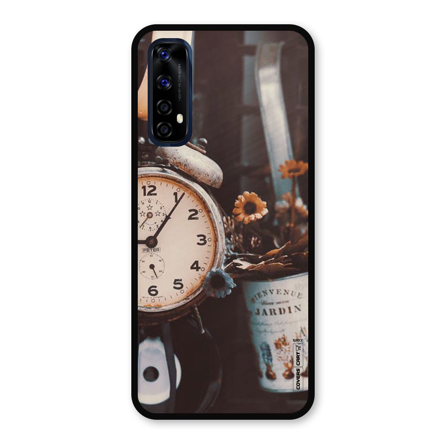 Clock And Flowers Metal Back Case for Realme Narzo 20 Pro