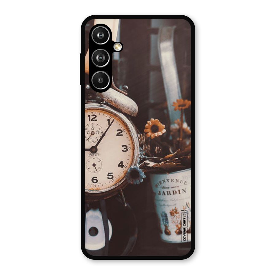 Clock And Flowers Metal Back Case for Samsung Galaxy M54