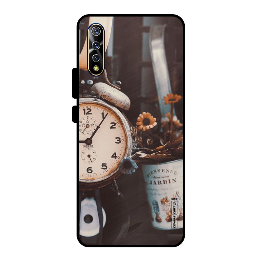 Clock And Flowers Metal Back Case for Vivo S1