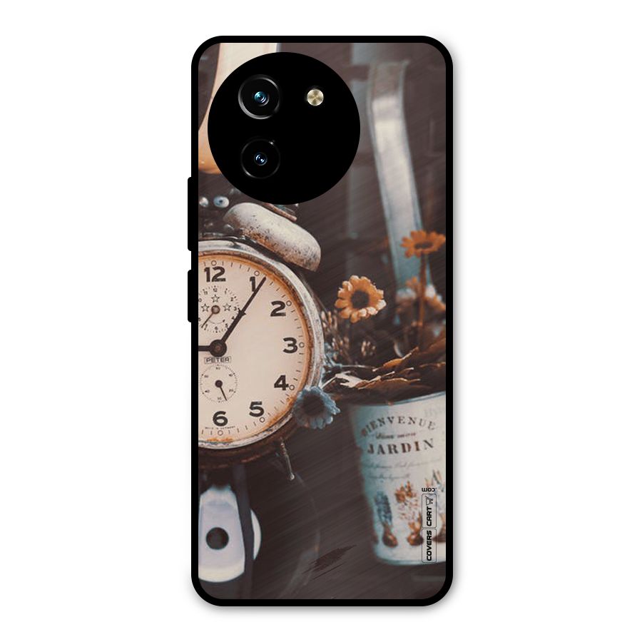 Clock And Flowers Metal Back Case for Vivo T3x