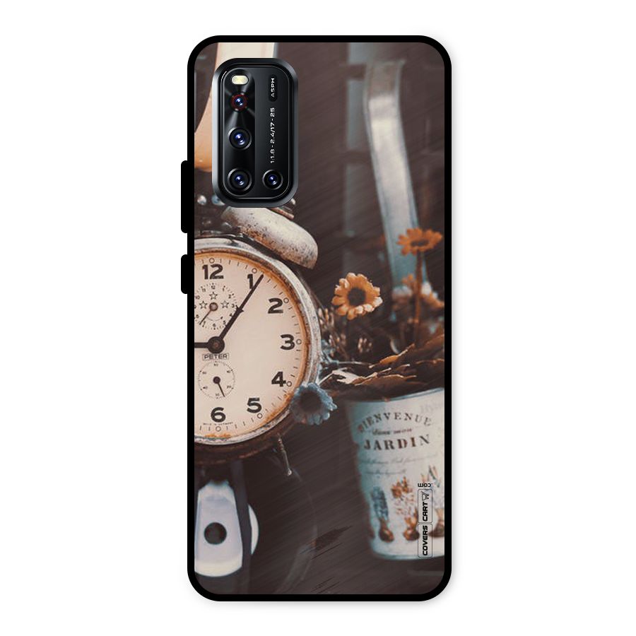 Clock And Flowers Metal Back Case for Vivo V19