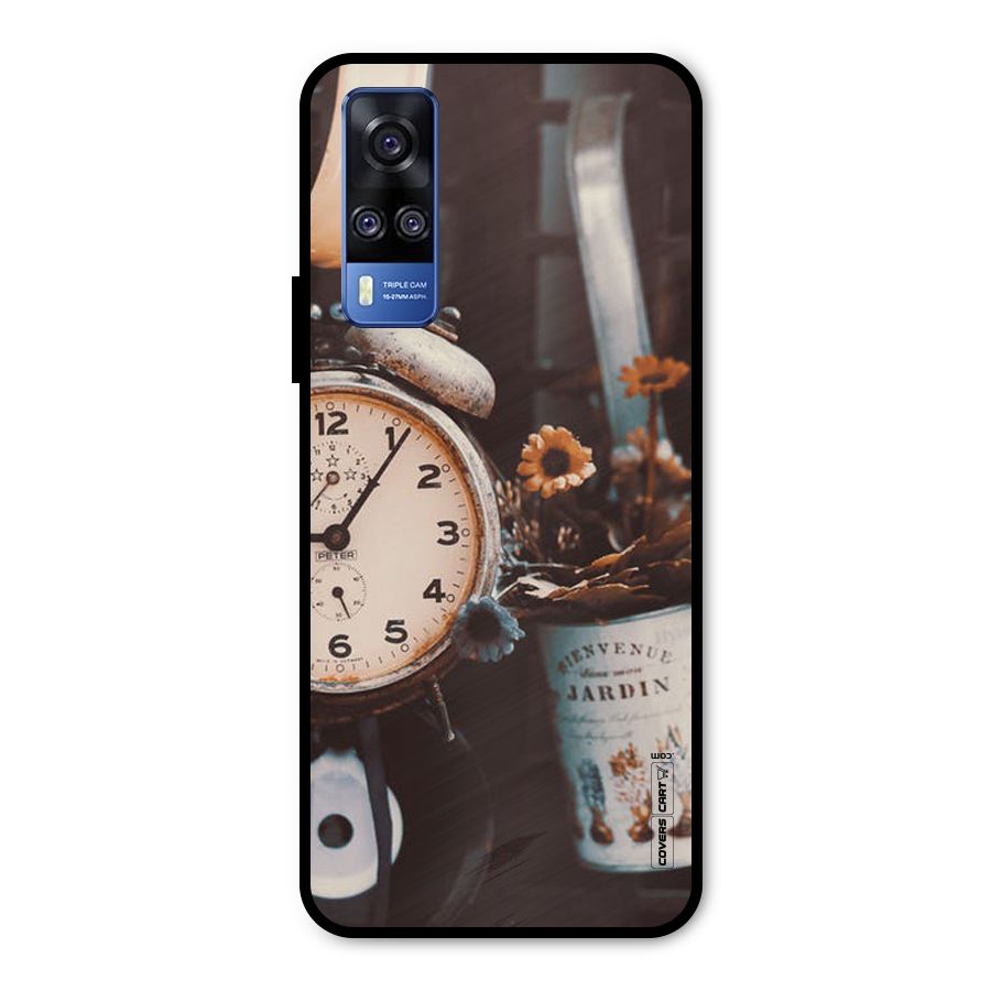 Clock And Flowers Metal Back Case for Vivo Y31