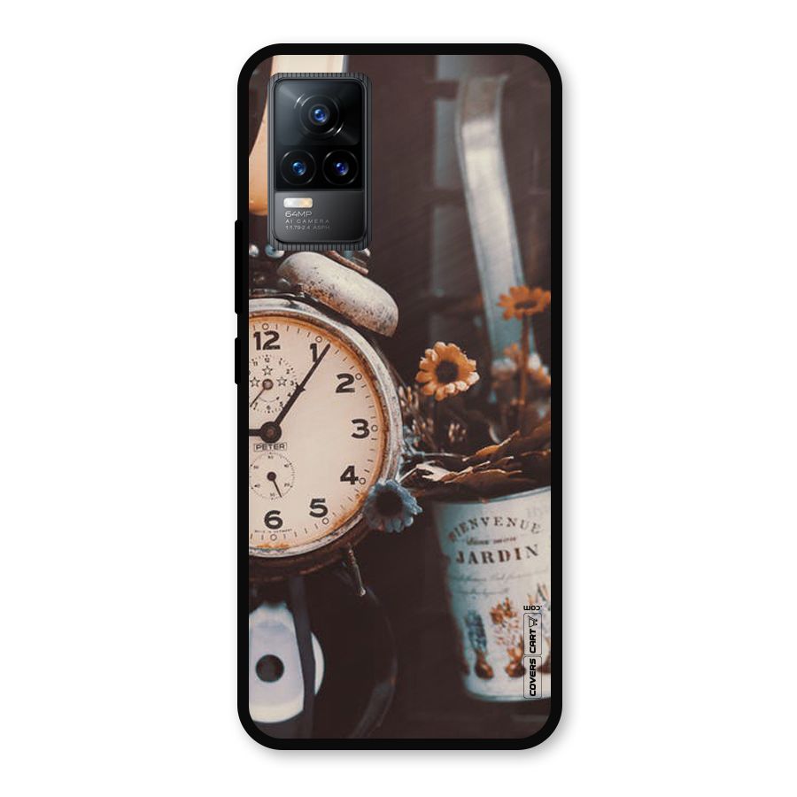 Clock And Flowers Metal Back Case for Vivo Y73