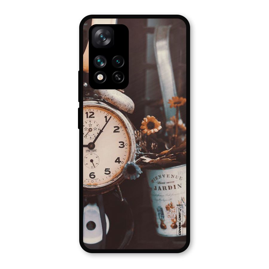 Clock And Flowers Metal Back Case for Xiaomi 11i Hypercharge 5G