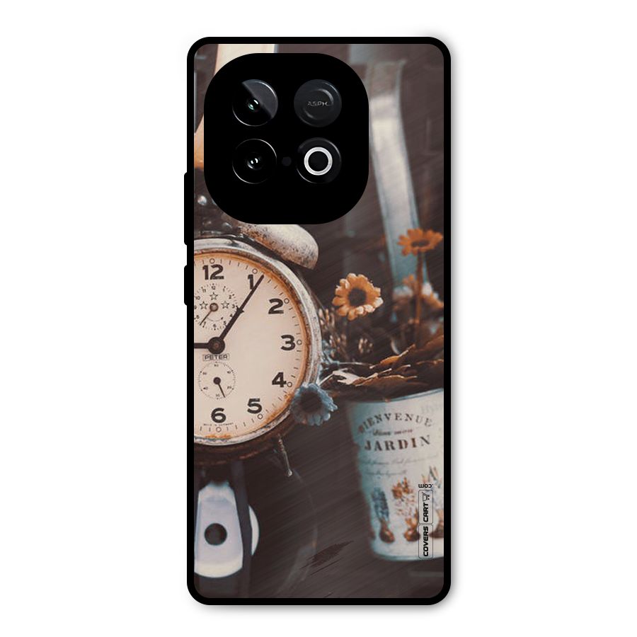 Clock And Flowers Metal Back Case for iQOO Neo 10